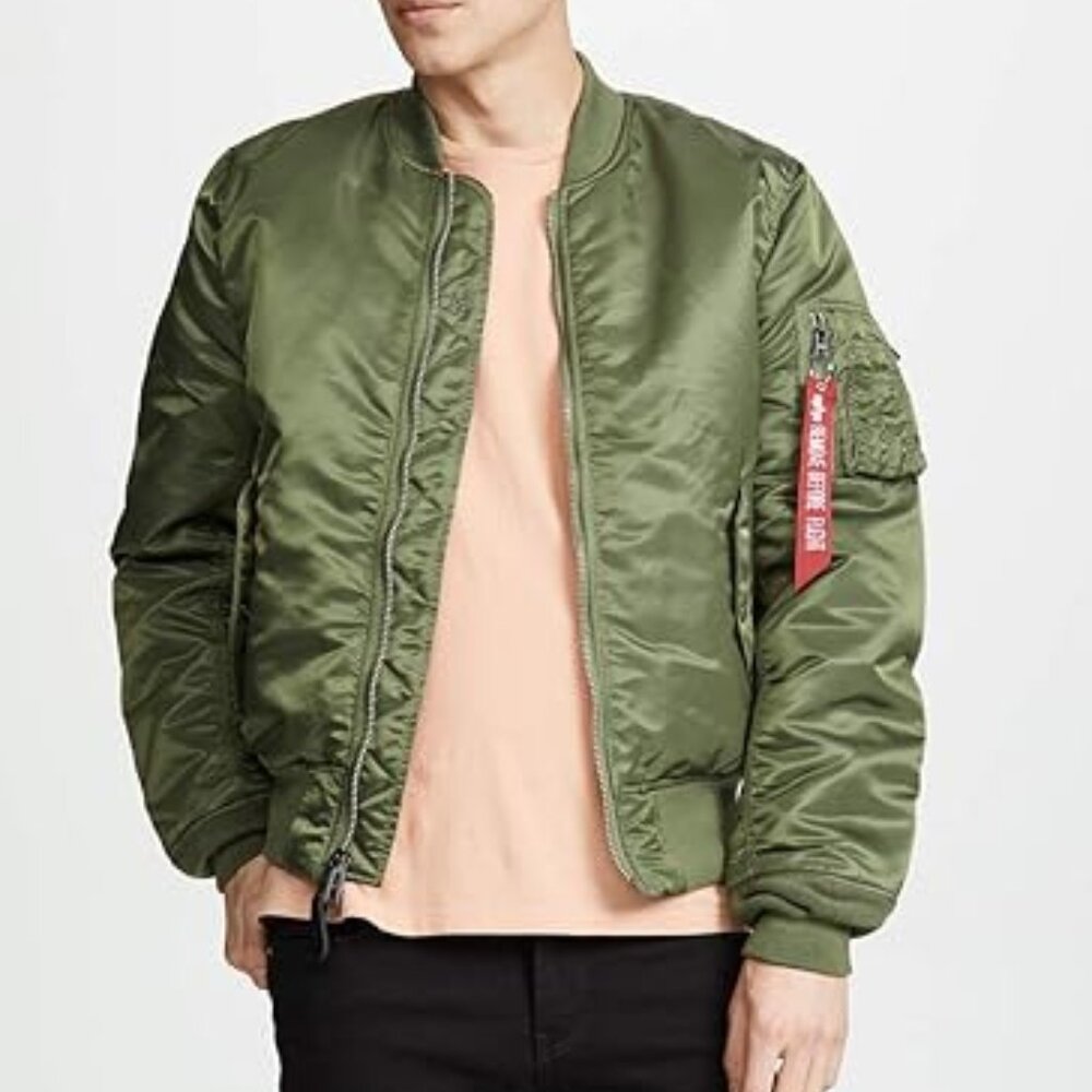 Vintage Alpha Industries MA-1 Bomber Jacket Size Small Flyer 1974 Reversible